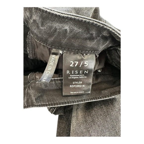 Risen Los Angeles Black Wash High Rise Slim Straight Jeans - Size 27 / 5 - Picture 4 of 12